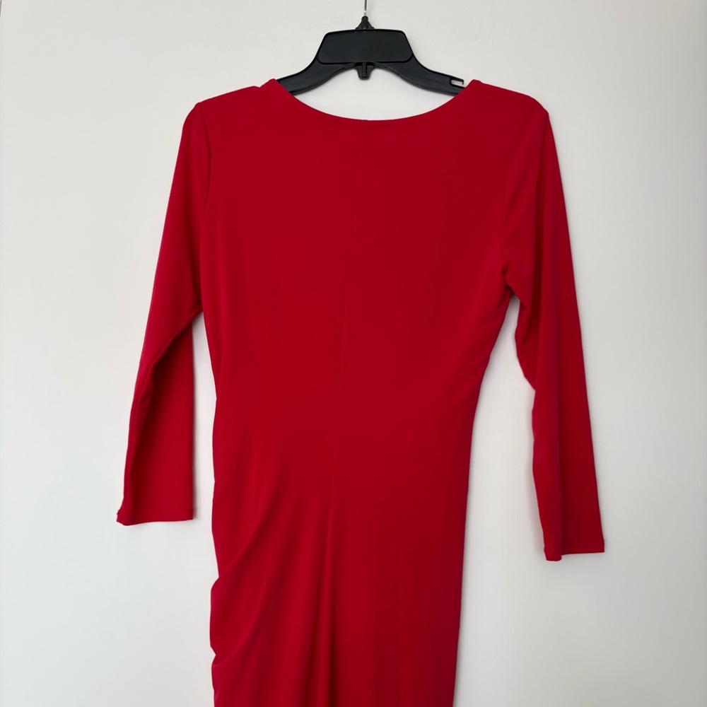 VELVET by Graham & Spencer Elegant Red V-Neck Dress - Picture 10 of 13